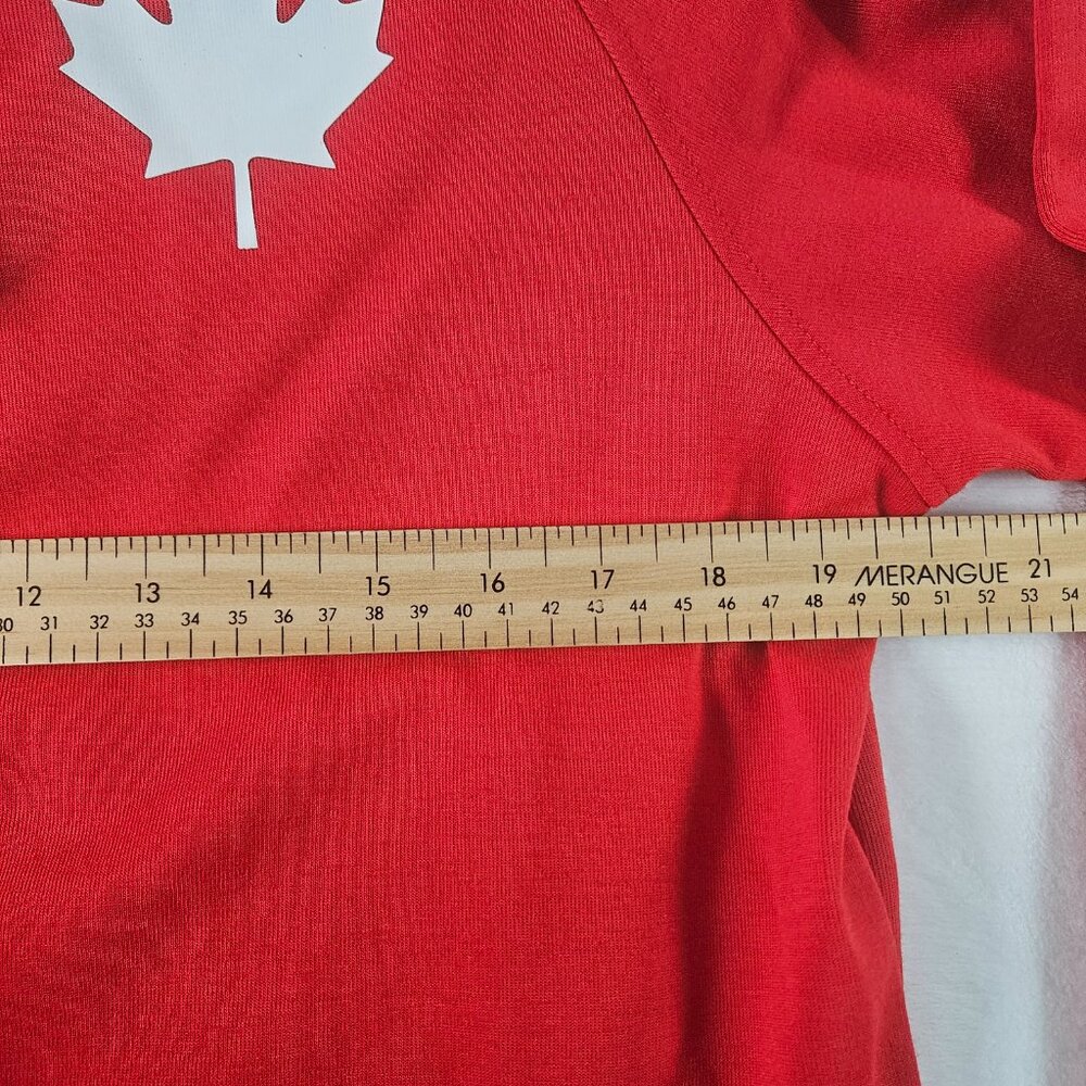 Hudson's Bay Unisex Size Small Canada Maple Leaf Zip Hoodie Red Strong And Free - Picture 14 of 15